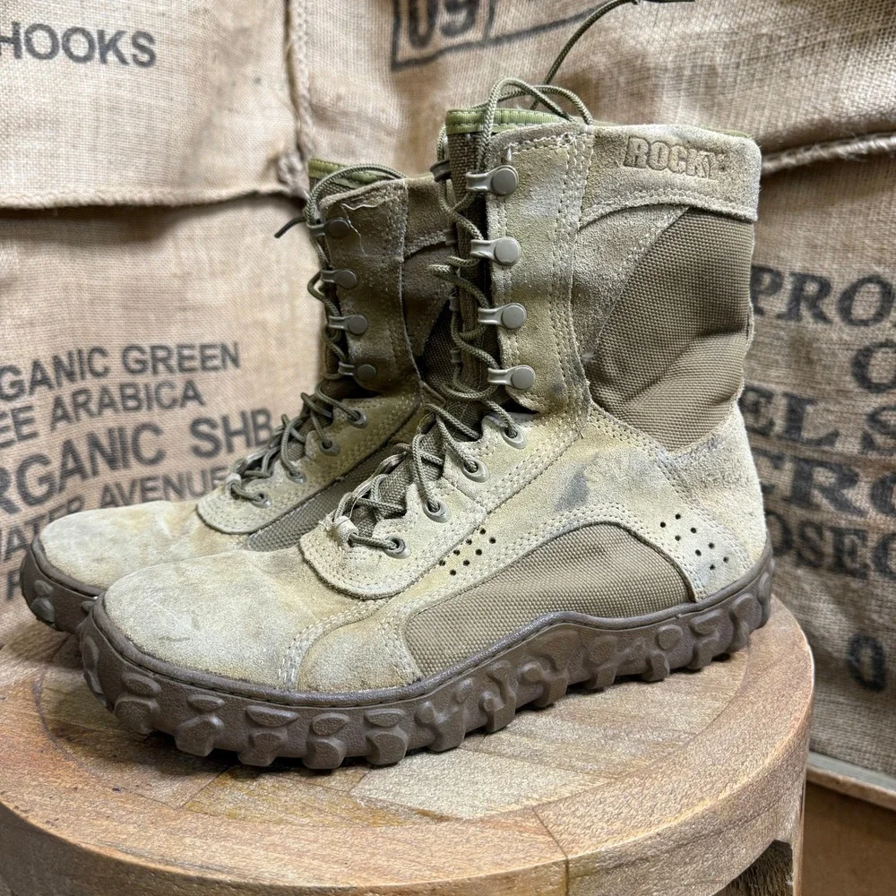 Rocky S2V Special Ops Tactical Military Boots Mens 11.5 Tan Good Lace Up Vibram